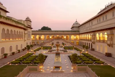 Spectacular interior view of rooms at Rambagh Palace