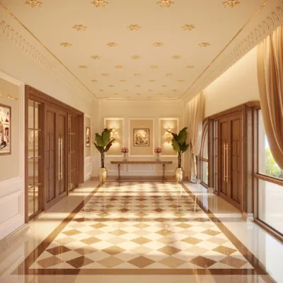 Elegant Hallway of Taj Usha Kiran Palace