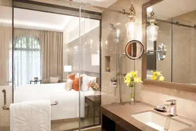 Contemporary Bathroom with Glass Shower Enclosure - Taj Mahal, Lucknow