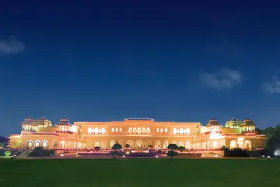 Opulent accommodations at Rambagh Palace, Jaipur