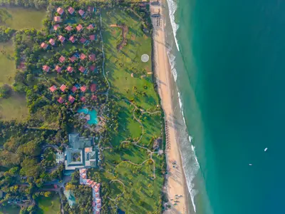 Iconic View of Goa Beach & Taj Exotica Resort & Spa, Goa