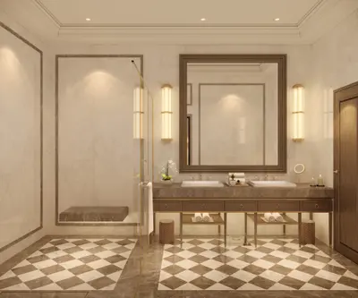 Luxury palace hotel bathroom in Gwalior