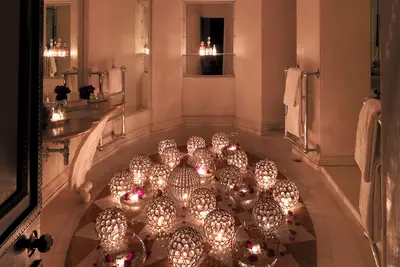 Elegant spa retreat in Rambagh Palace's bathroom