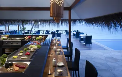 Outdoor Dining Area at Taj Coral Reef Resort & Spa, Maldives