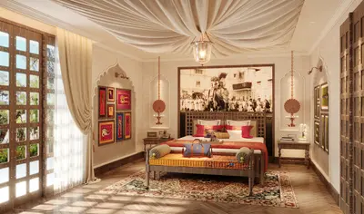 Decorated Bedroom of Taj Usha Kiran Palace