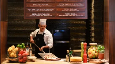   Chef Preparing Food at Vista - Luxury Restaurant at Taj Lands End, Mumbai  