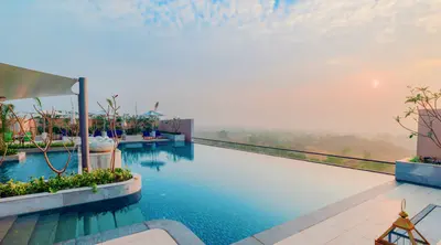 Interior View of Dining at Infinity Pool Bar - Taj Amer, Jaipur