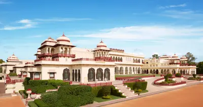 Luxurious room interior at Rambagh Palace, Jaipur