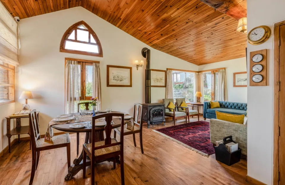 Stylish Dining Space at Ballyhack Cottage, Shimla - amã Stays & Trails