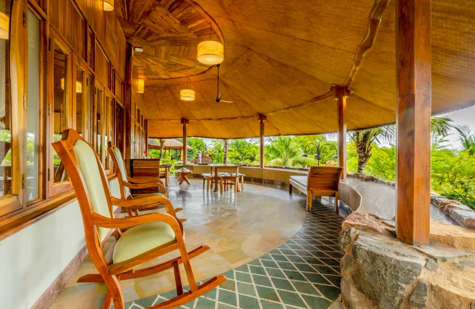 Elegant Outdoor Seating Area At Eden Farms Sapphire, Goa 