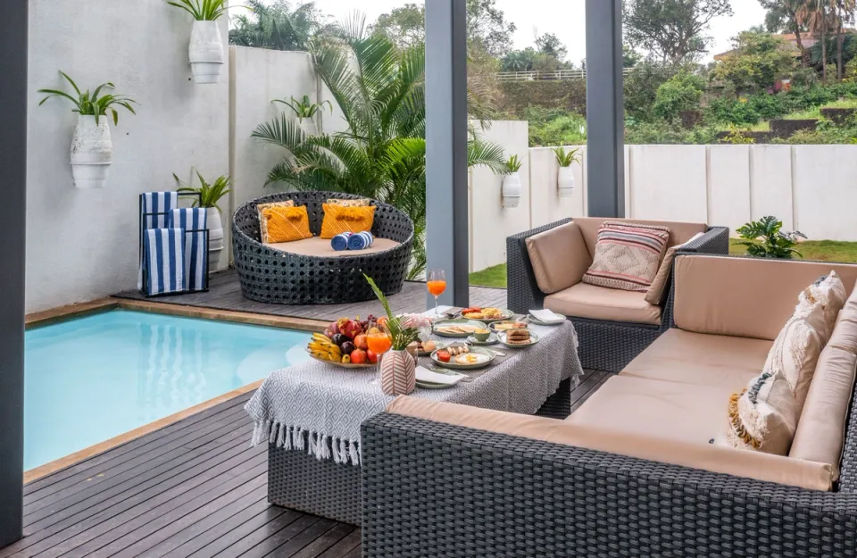 Elegant Outdoor Seating Area At Villa Seven, Lonavala