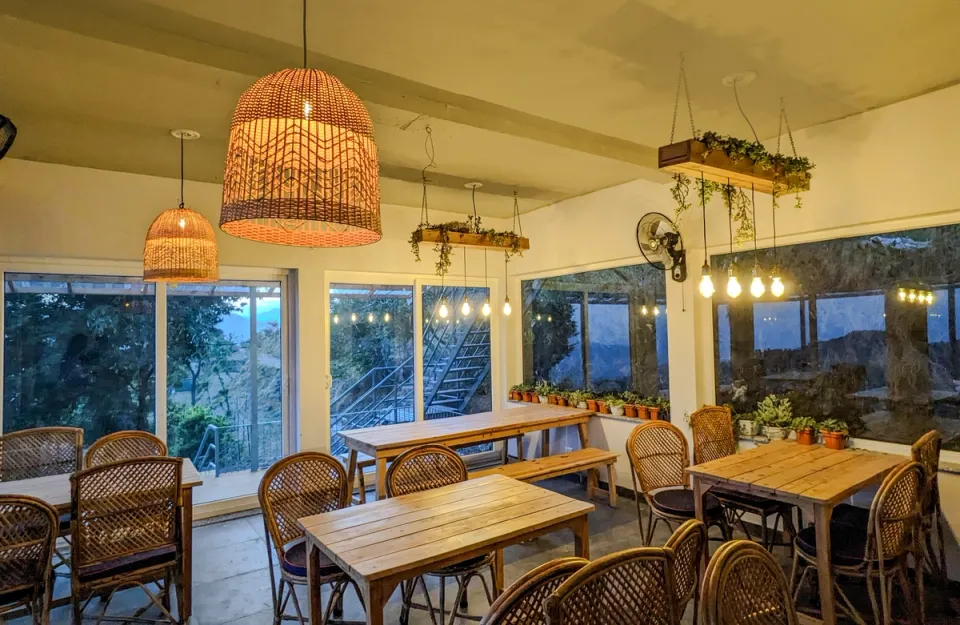 Elegant Dining Area at Godhuli Bhimal, Naukuchiatal - amã Stays & Trails