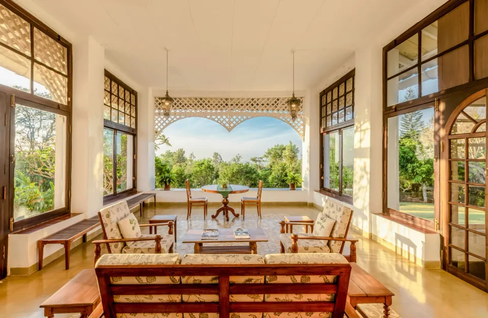 Stunning Outdoor Seating Space at Pollibetta Bungalow, Coorg 