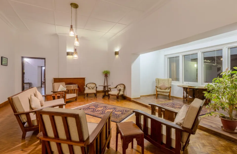 Living Space at Pollibetta Bungalow - Stay in Coorg 