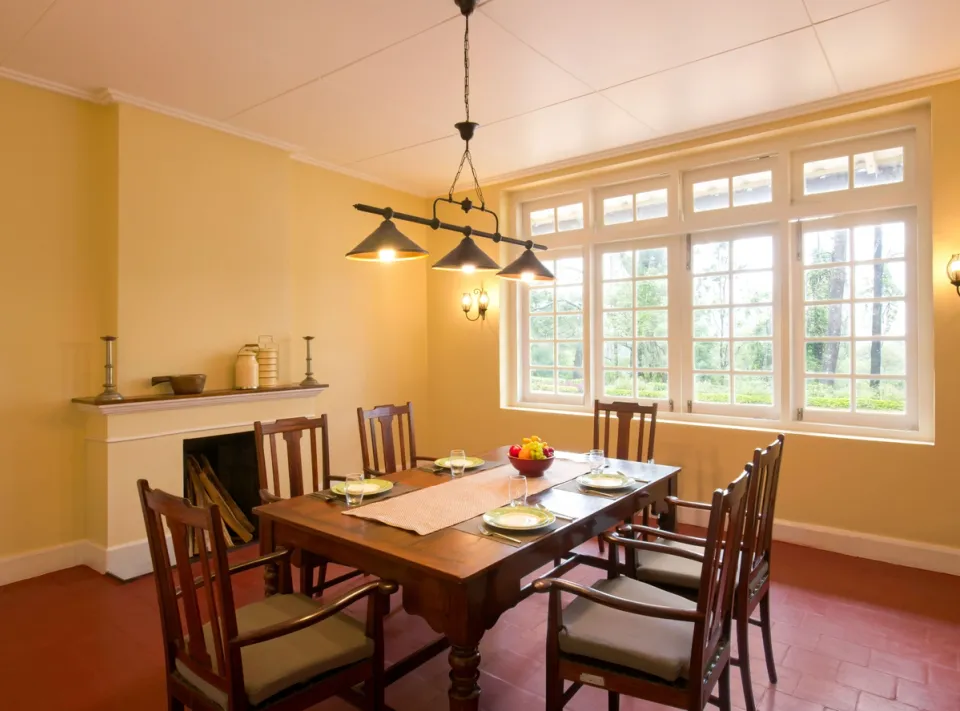 Luxury Dining Space at Sevenmallay Bungalow, Munnar