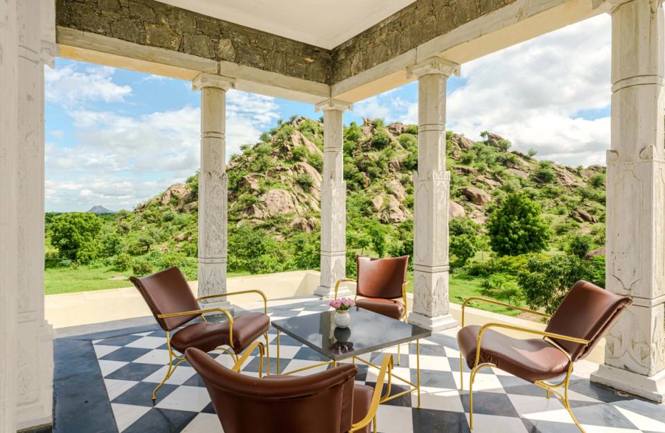 Outdoor Seating Area at Abhay Manor, Udaipur - amã Stays & Trails 