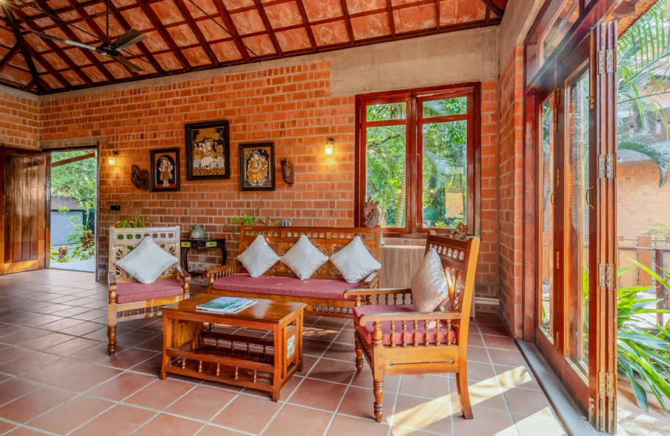 Living Room at Lily Pad, Kumarakom - amã Stays & Trails