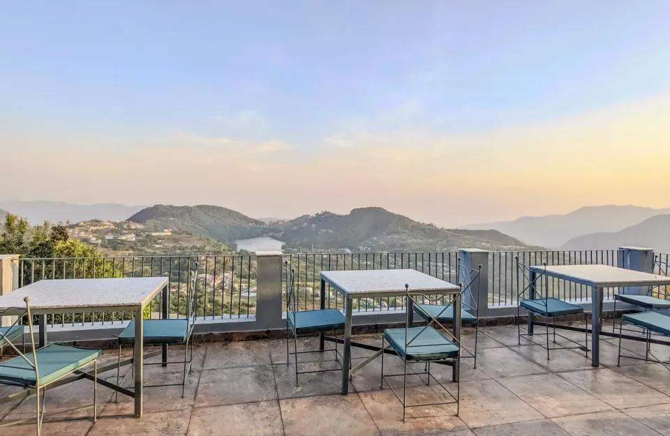 Luxury Outdoor Dining Area at Godhuli Timil, Naukuchiatal 