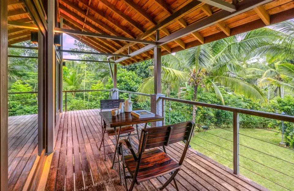 Luxury Outdoor Seating Space at The Old Cattle Shed, Wayanad 