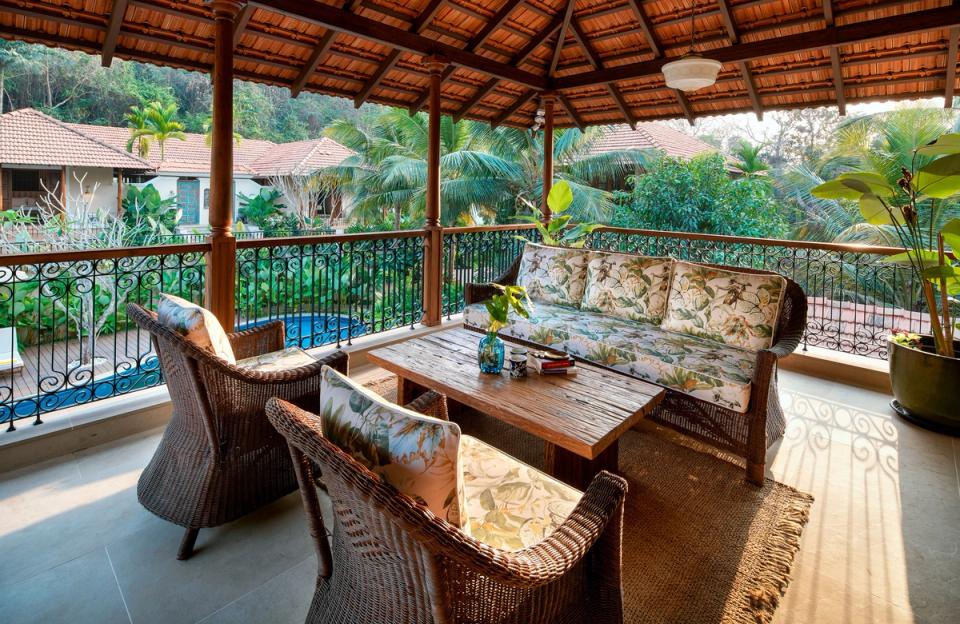 Luxury Outdoor Seating Space At Hacienda De Bastora, Goa