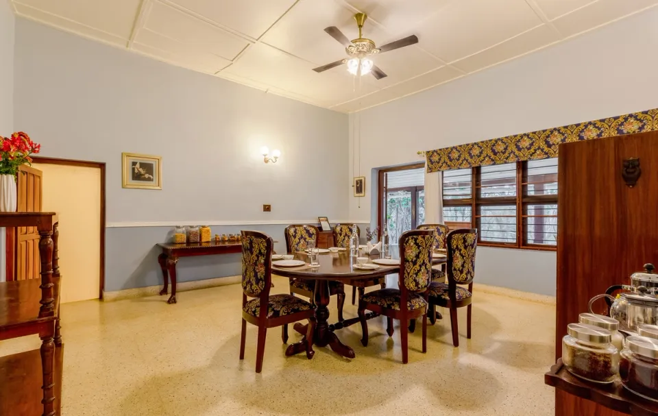 Dining Area at Woshully Bungalow, Coorg  - amã Stays & Trails 