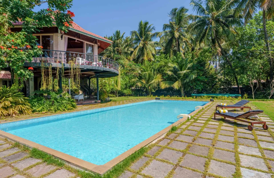 Swimming Pool at Skyfall - Homestay in Kashid