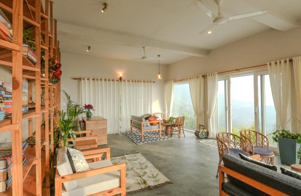 Lounge Area at Godhuli Bhimal, Naukuchiatal - amã Stays & Trails