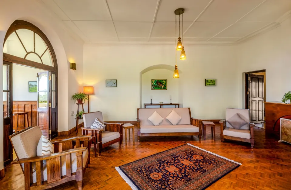 Living Room at Pollibetta Bungalow - Stay in Coorg 