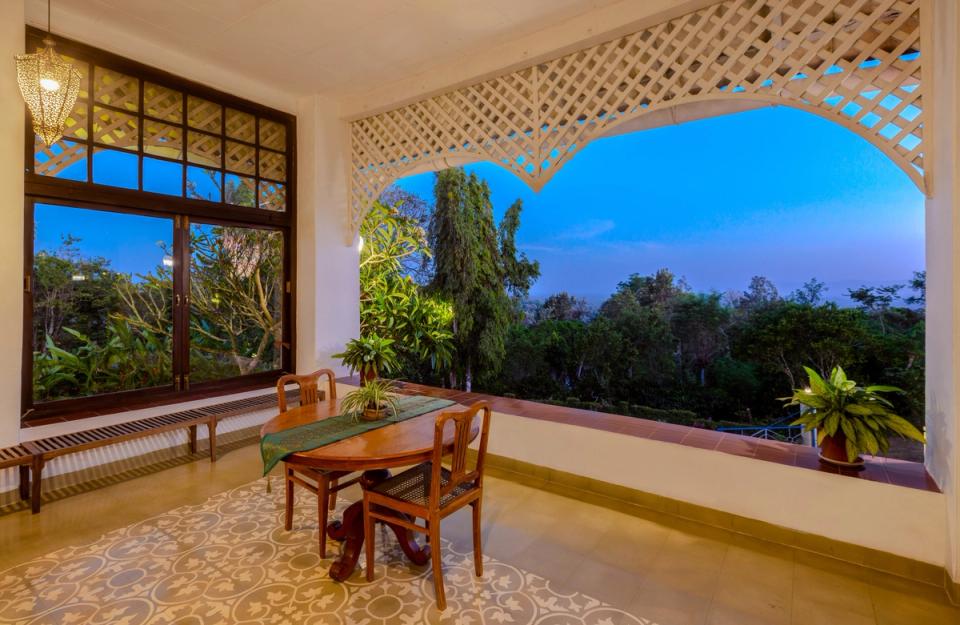 Luxury Outdoor Seating Area at Pollibetta Bungalow, Coorg 