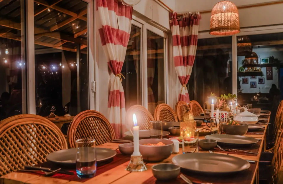 Dining Space at Godhuli Surai- Villa in Naukuchiatal