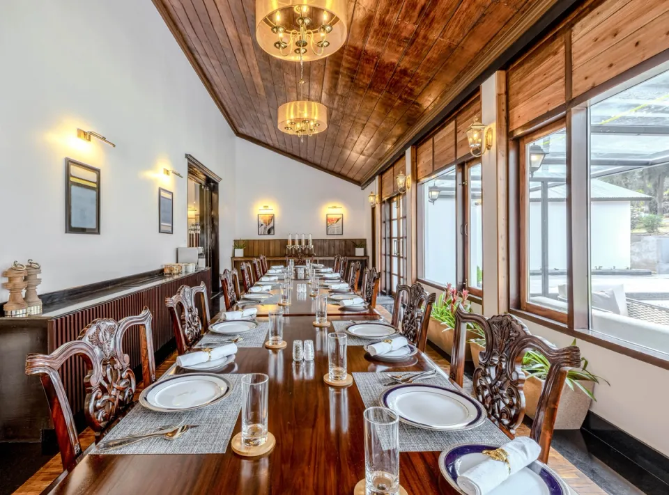 Luxury Dining Space at Puttabong Cottage, Darjeeling