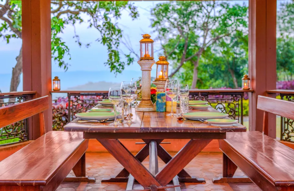 Outdoor Dining Sapce At Whispering Heights, Lonavala - amã Stays & Trails