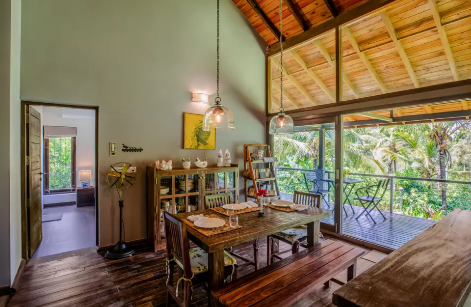 Elegant Dining Area at The Old Cattle Shed, Wayanad - amã Stays & Trails 