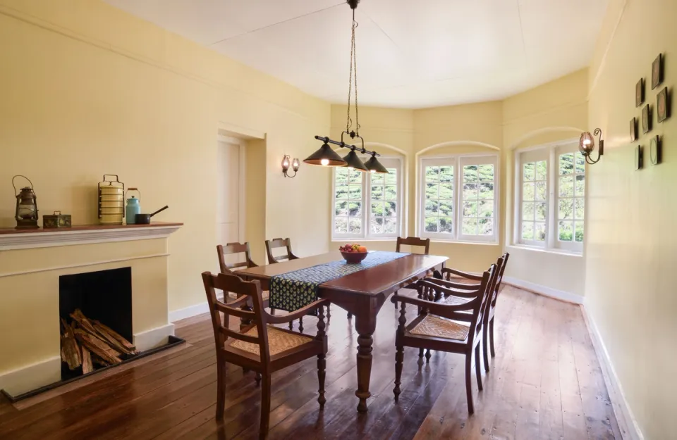 Luxe Dining Area at Sholamallay Bungalow, Munnar - amã Stays & Trails 