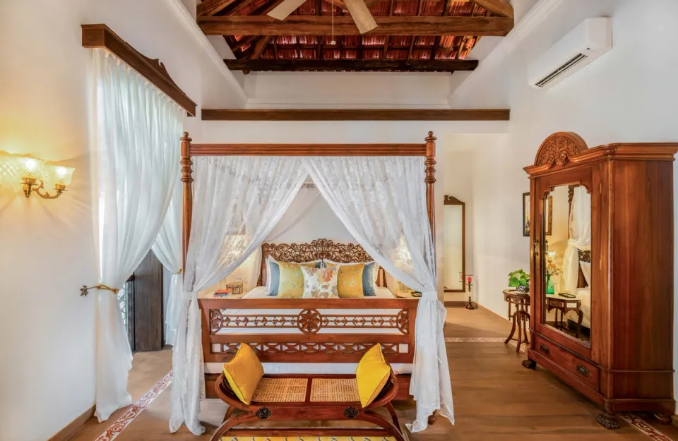 Spacious Bedroom at Cardozo House, Goa - amã Stays & Trails