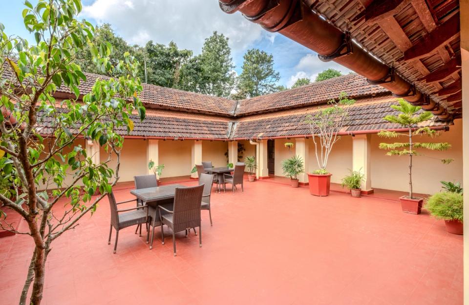 Open-Air Courtyard at Cottabetta Bungalow, Coorg