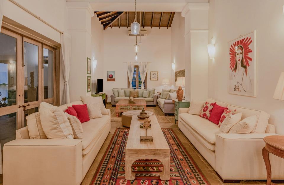 Luxe Living Room at 70 Vale, Goa - amã Stays & Trails 