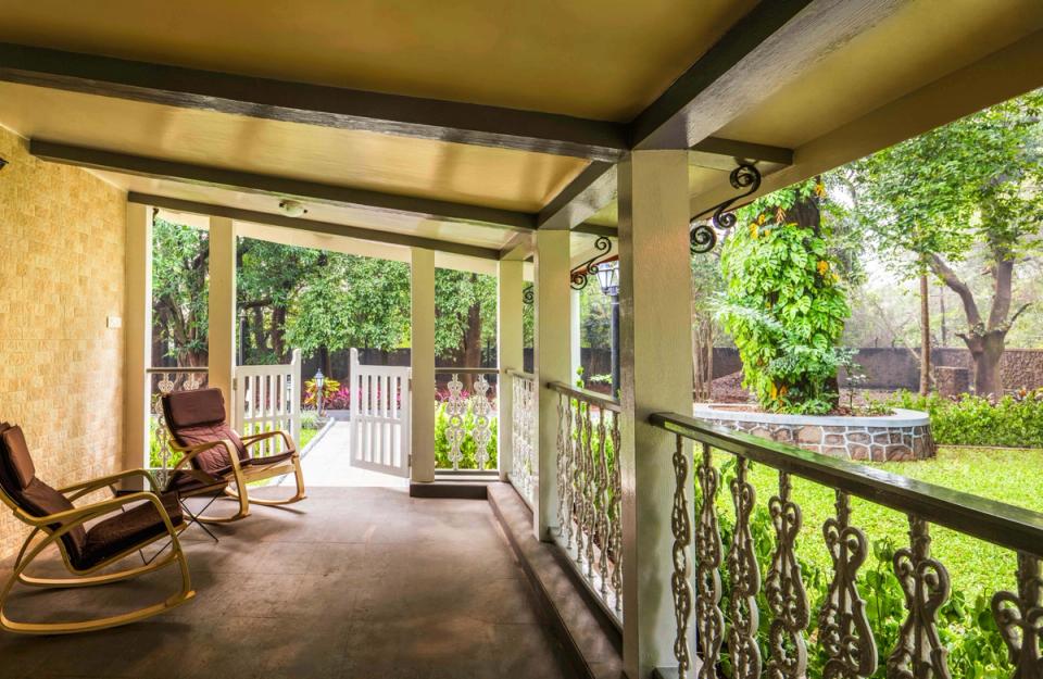 Elegant Outdoor Seating Space at Sluice House, Lonavala