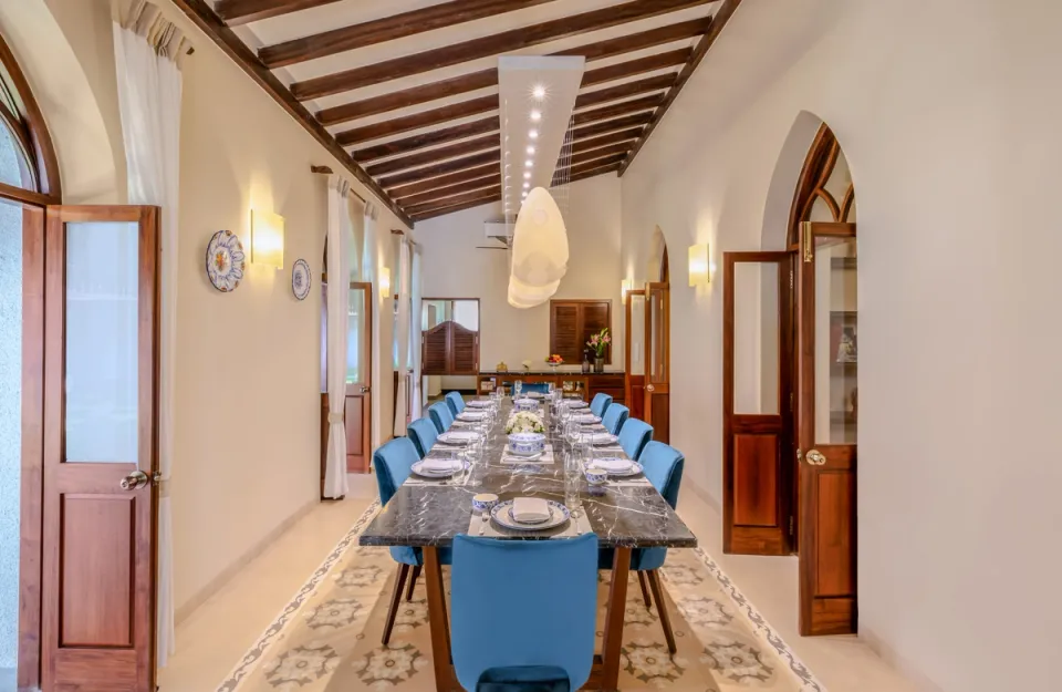 Luxury Dining Area At Villa Siolim, Goa