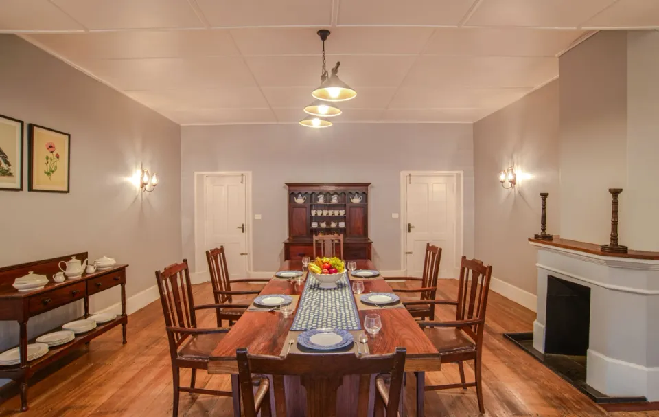 Elegant Dining Space at Kanniamally Bungalow, Munnar - amã Stays & Trails 