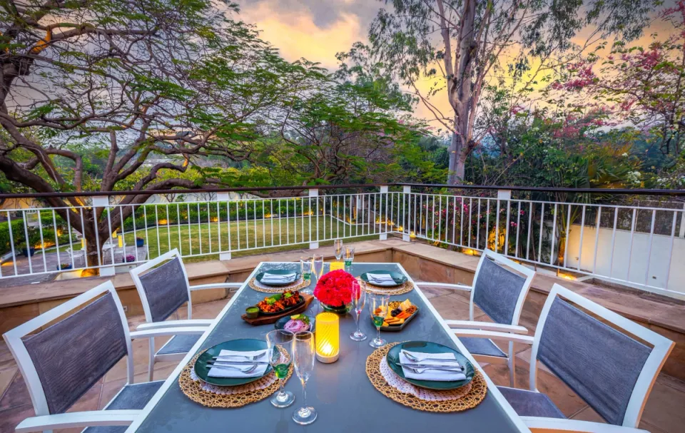 Outdoor Dining Space at Helen's Garden House, Bhopal 