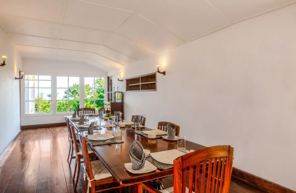 Elegant Dining Area at Pollibetta Bungalow, Coorg - amã Stays & Trails 