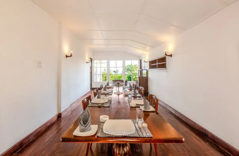 Stunning Dining Area at Pollibetta Bungalow, Coorg - amã Stays & Trails 