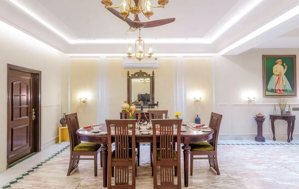 Luxury Dining Space at Rang Mahal, Jaipur - amã Stays & Trails