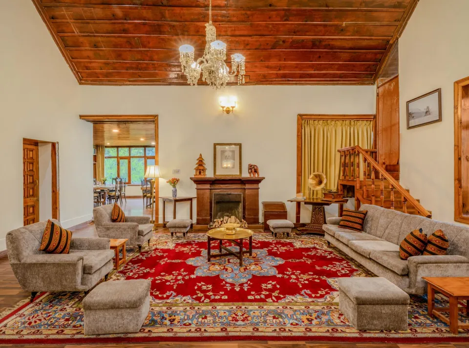 Living Space at Ramgarh Heritage Villa, Manali - amã Stays & Trails 