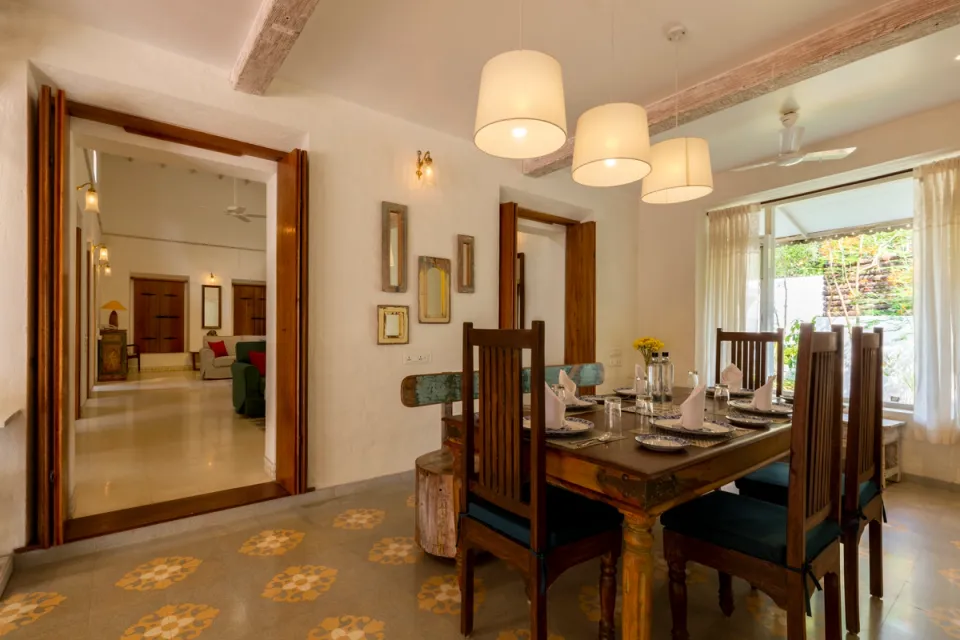 Dining Space at Chikoo Villa - Villa in Goa