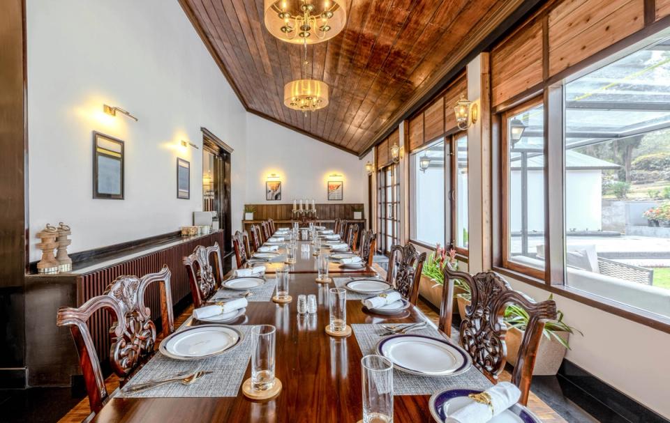 Elegant Dining Area at Puttabong Cottage, Darjeeling 