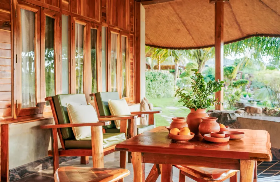 Outdoor Seating Area at Eden Farms Aqua Marine, Goa - amã Stays & Trails