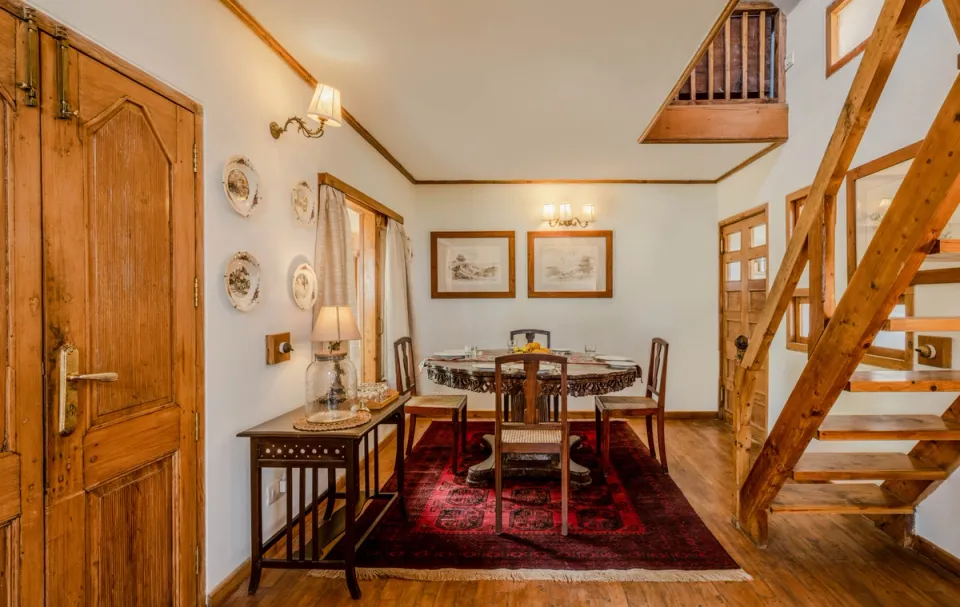 Elegant Dining Area at Ballyhack Cottage, Shimla - amã Stays & Trails