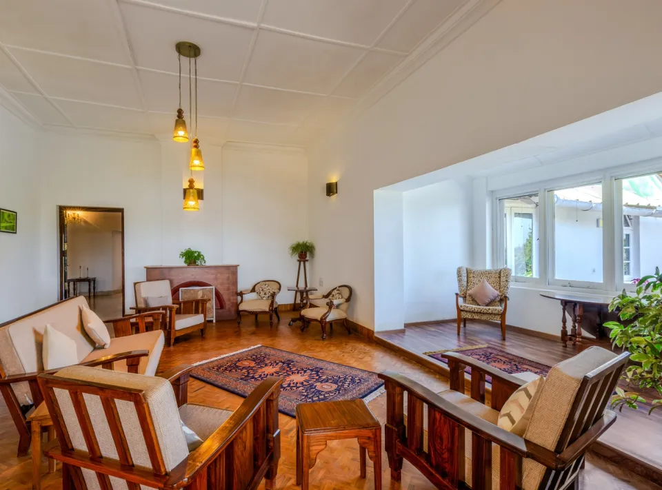 Spacious Living Space at Pollibetta Bungalow, Coorg - amã Stays & Trails 